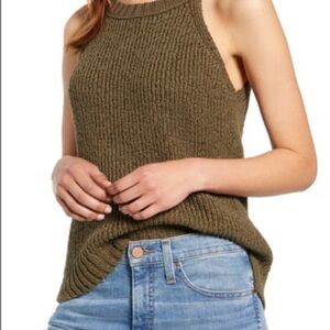 J. Crew Point Sur Sweater Tank olive green size small